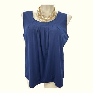 Kasper navy sleeveless suit tank 1X